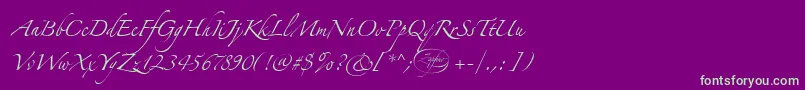 LinotypezapfinoOne Font – Green Fonts on Purple Background