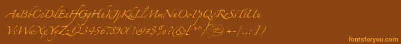 LinotypezapfinoOne Font – Orange Fonts on Brown Background