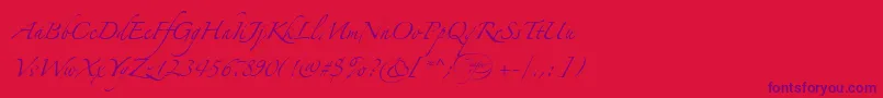 Fonte LinotypezapfinoOne – fontes roxas em um fundo vermelho