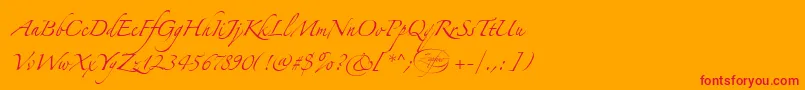 LinotypezapfinoOne-Schriftart – Rote Schriften auf orangefarbenem Hintergrund