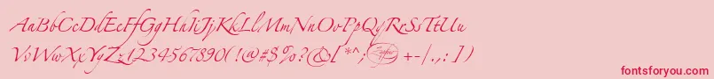 LinotypezapfinoOne-Schriftart – Rote Schriften auf rosa Hintergrund