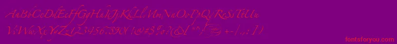 LinotypezapfinoOne Font – Red Fonts on Purple Background