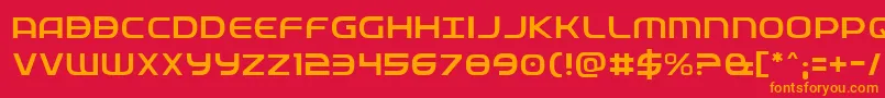 フォントFedservicelight – 赤い背景にオレンジの文字
