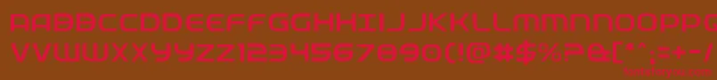 フォントFedservicelight – 赤い文字が茶色の背景にあります。