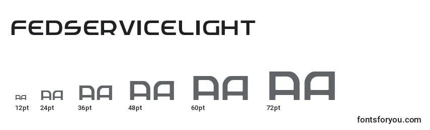 Размеры шрифта Fedservicelight