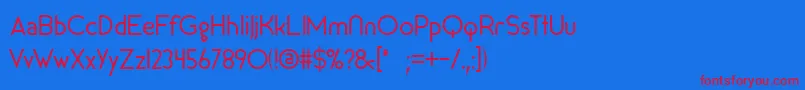 Kalos Font – Red Fonts on Blue Background