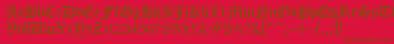 CyrillicGothNormal-Schriftart – Braune Schriften auf rotem Hintergrund