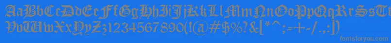 フォントCyrillicGothNormal – 青い背景に灰色の文字