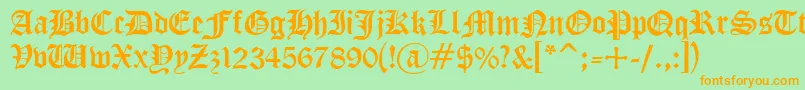 CyrillicGothNormal Font – Orange Fonts on Green Background