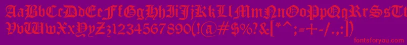 フォントCyrillicGothNormal – 紫の背景に赤い文字