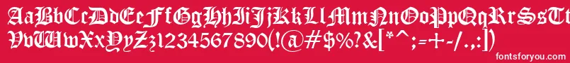 フォントCyrillicGothNormal – 赤い背景に白い文字