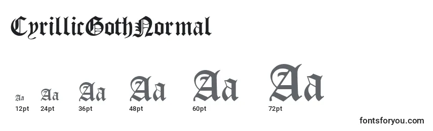 Размеры шрифта CyrillicGothNormal