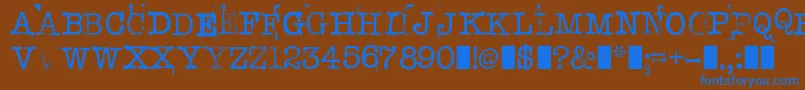StampwriterKit Font – Blue Fonts on Brown Background