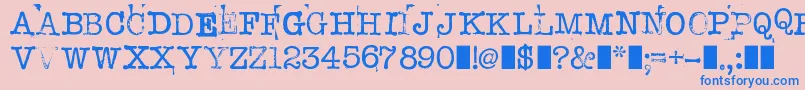 StampwriterKit Font – Blue Fonts on Pink Background