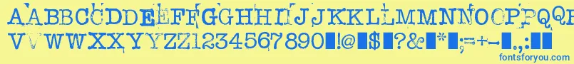 StampwriterKit Font – Blue Fonts on Yellow Background