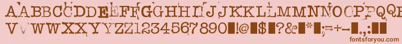 StampwriterKit Font – Brown Fonts on Pink Background