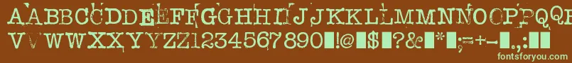 StampwriterKit Font – Green Fonts on Brown Background