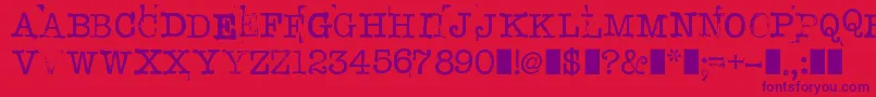 StampwriterKit Font – Purple Fonts on Red Background