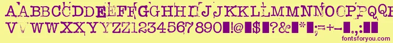 StampwriterKit Font – Purple Fonts on Yellow Background
