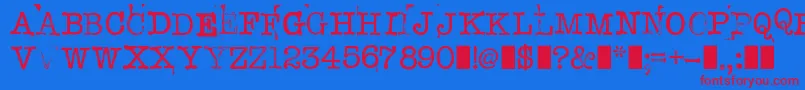 StampwriterKit Font – Red Fonts on Blue Background