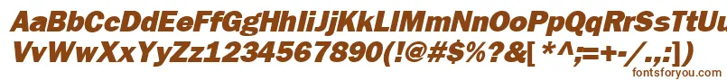 FrankfurtheavyItalic-fontti – ruskeat fontit valkoisella taustalla