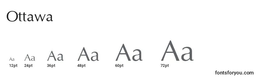 Размеры шрифта Ottawa