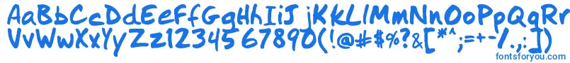 Fonte IDidThis – fontes azuis em um fundo branco