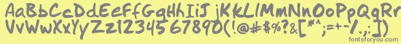 IDidThis-Schriftart – Graue Schriften auf gelbem Hintergrund