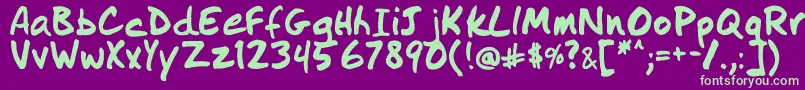 IDidThis-fontti – vihreät fontit violetilla taustalla