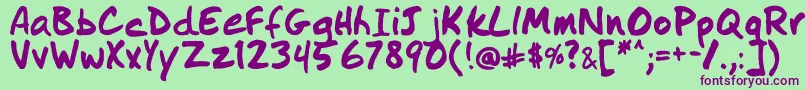 IDidThis-Schriftart – Violette Schriften auf grünem Hintergrund
