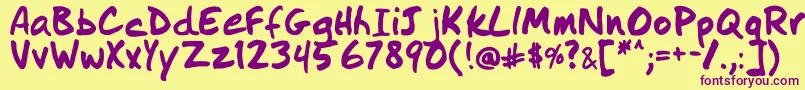 IDidThis-fontti – violetit fontit keltaisella taustalla