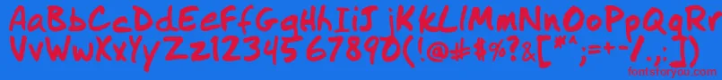 フォントIDidThis – 赤い文字の青い背景