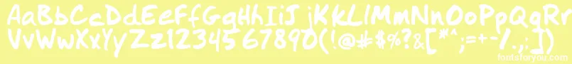 Шрифт IDidThis – белые шрифты на жёлтом фоне