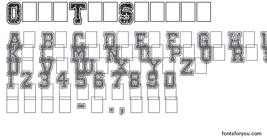 Schriftart OnlyTheStrong – Alphabet, Zahlen, spezielle Symbole