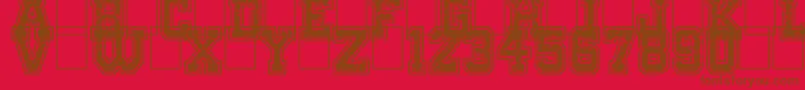OnlyTheStrong Font – Brown Fonts on Red Background