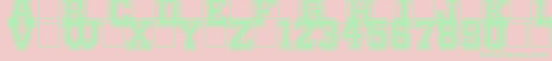 OnlyTheStrong-Schriftart – Grüne Schriften auf rosa Hintergrund