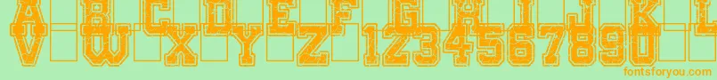OnlyTheStrong-Schriftart – Orangefarbene Schriften auf grünem Hintergrund