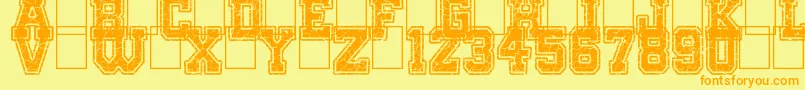 Шрифт OnlyTheStrong – оранжевые шрифты на жёлтом фоне