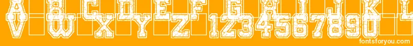 OnlyTheStrong-Schriftart – Weiße Schriften auf orangefarbenem Hintergrund