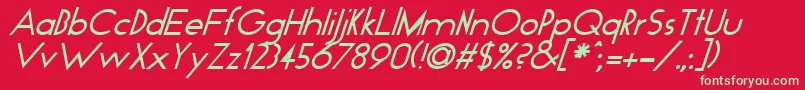 GeoItalic Font – Green Fonts on Red Background