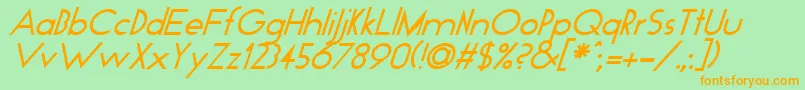 GeoItalic Font – Orange Fonts on Green Background