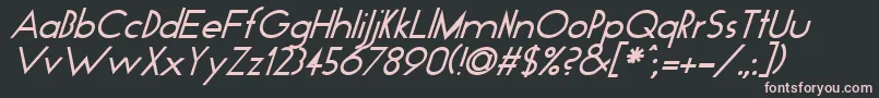 GeoItalic Font – Pink Fonts on Black Background