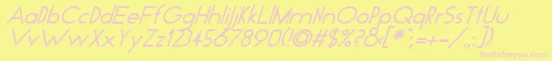 GeoItalic Font – Pink Fonts on Yellow Background