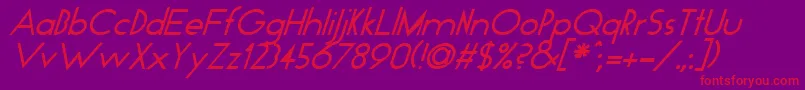 GeoItalic Font – Red Fonts on Purple Background