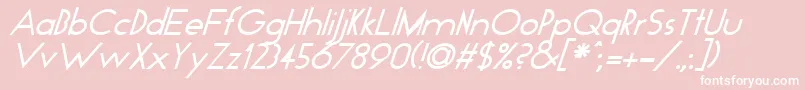 GeoItalic Font – White Fonts on Pink Background