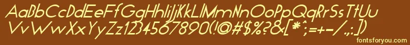 GeoItalic-fontti – keltaiset fontit ruskealla taustalla