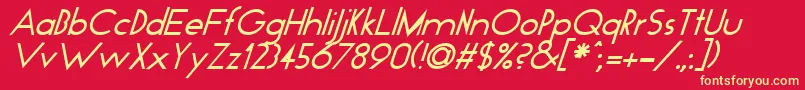 GeoItalic Font – Yellow Fonts on Red Background