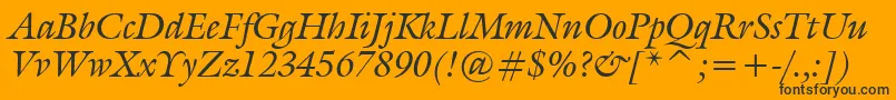 GalliardItalicBt-Schriftart – Schwarze Schriften auf orangefarbenem Hintergrund
