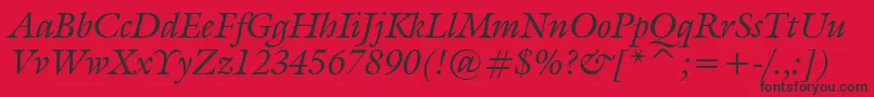 GalliardItalicBt Font – Black Fonts on Red Background