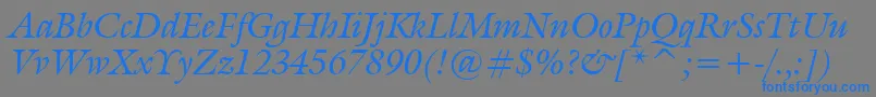 GalliardItalicBt Font – Blue Fonts on Gray Background